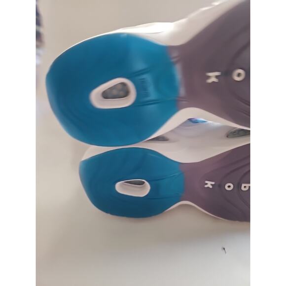 NEW Reebok Question Low Blue Purple FadeSize 13 Men's White Leather Shoes - Picture 7 of 10